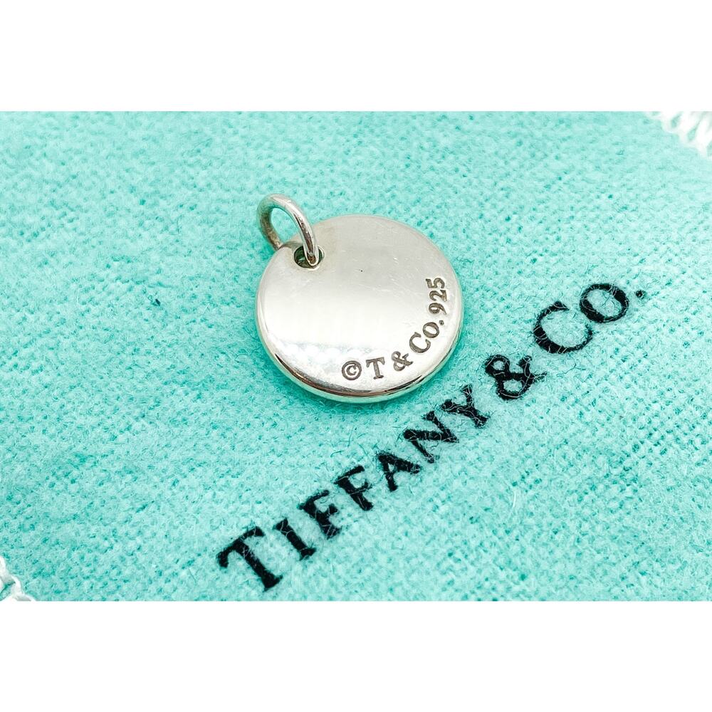 Tiffany & Co. Script Initial Letter D Disc Charm Sterling Silver Small - Picture 2 of 7